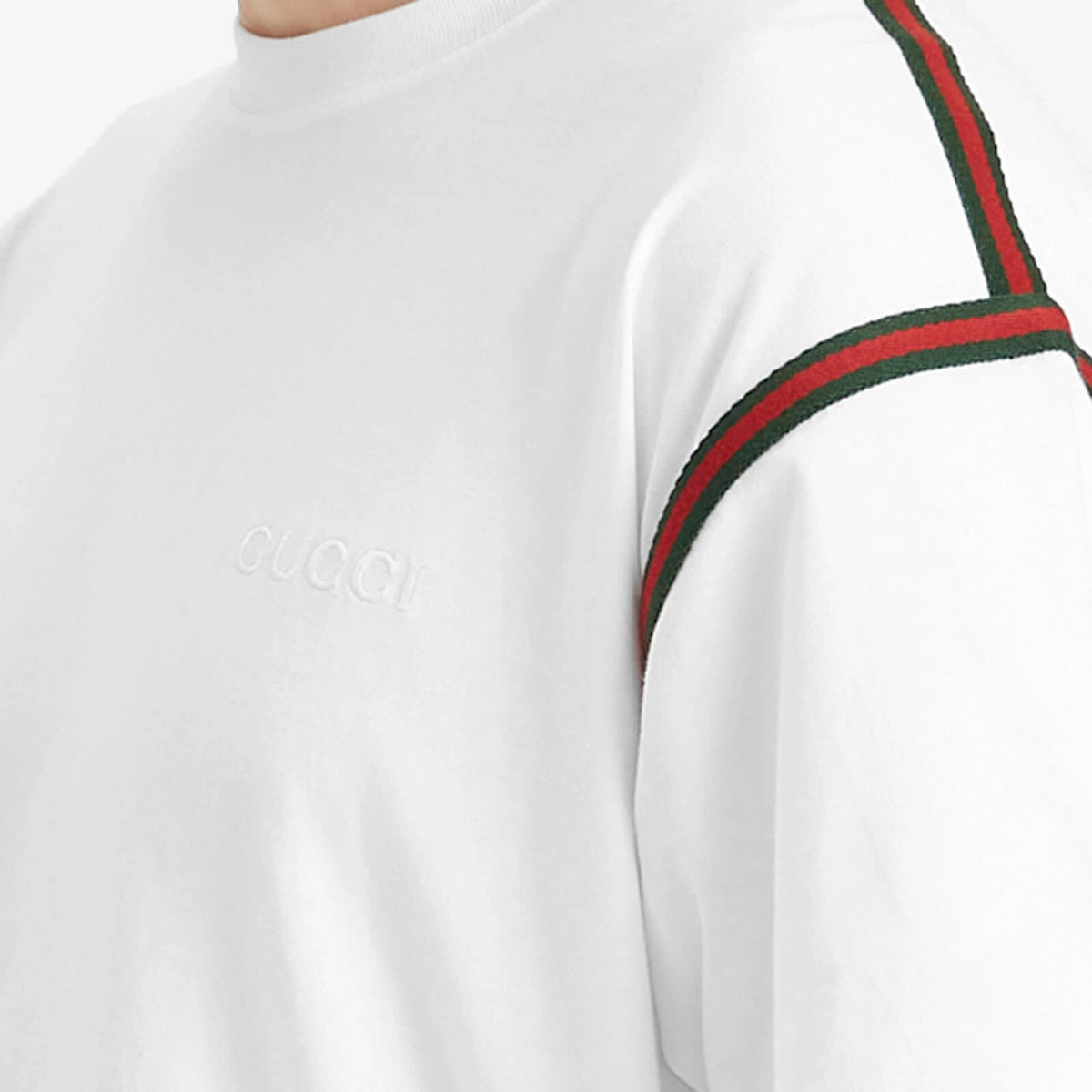 T-Shirt Gucci - Coton - Tape - Blanc