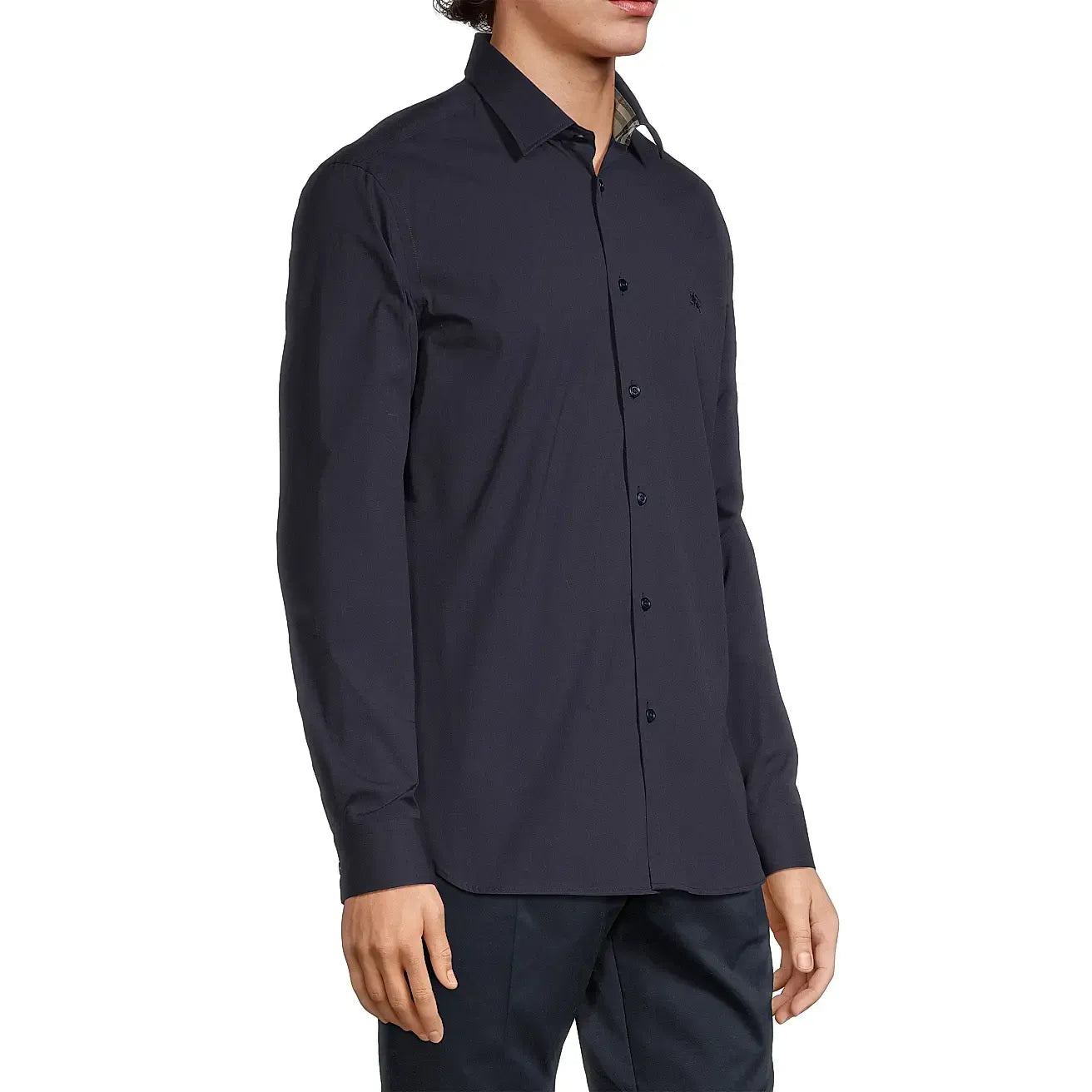 Chemise Burberry - Cotton - À Doublures - Bleu Marine