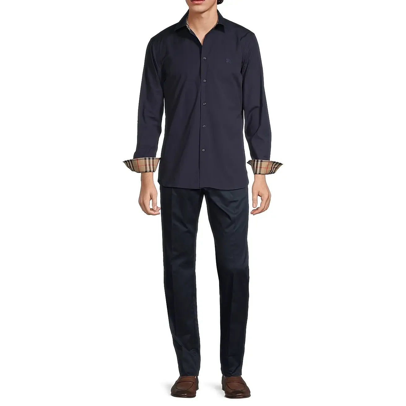 Chemise Burberry - Cotton - À Doublures - Bleu Marine