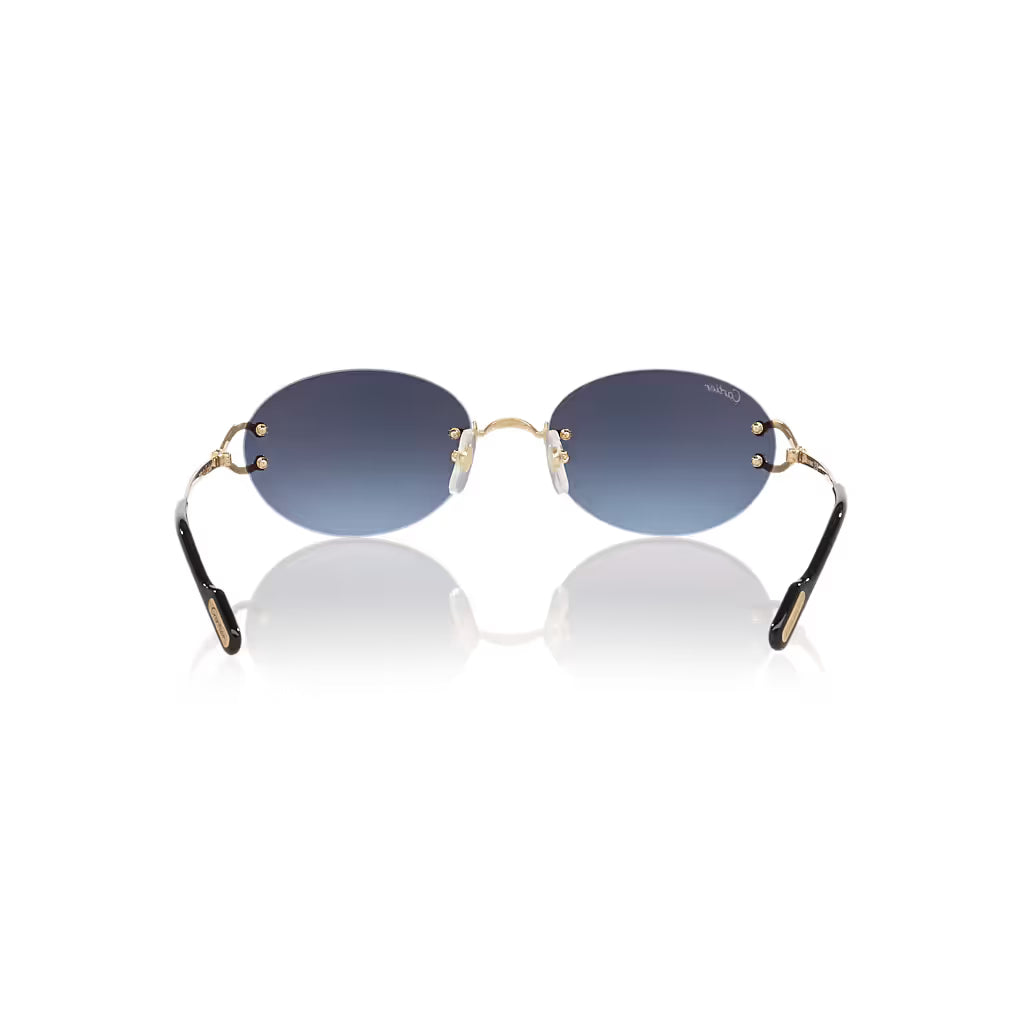 Lunettes de soleil Cartier - Monture Dorée - Verres Bleu