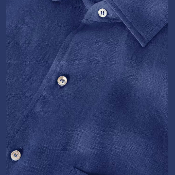 Chemise Loro Piana - André - Lin - Bleu Marine
