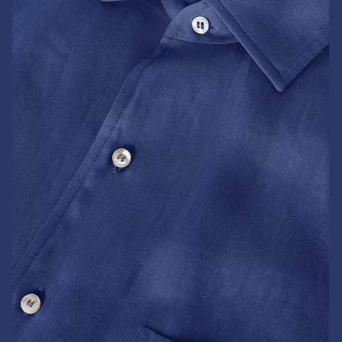 Chemise Loro Piana - André - Lin - Bleu Marine