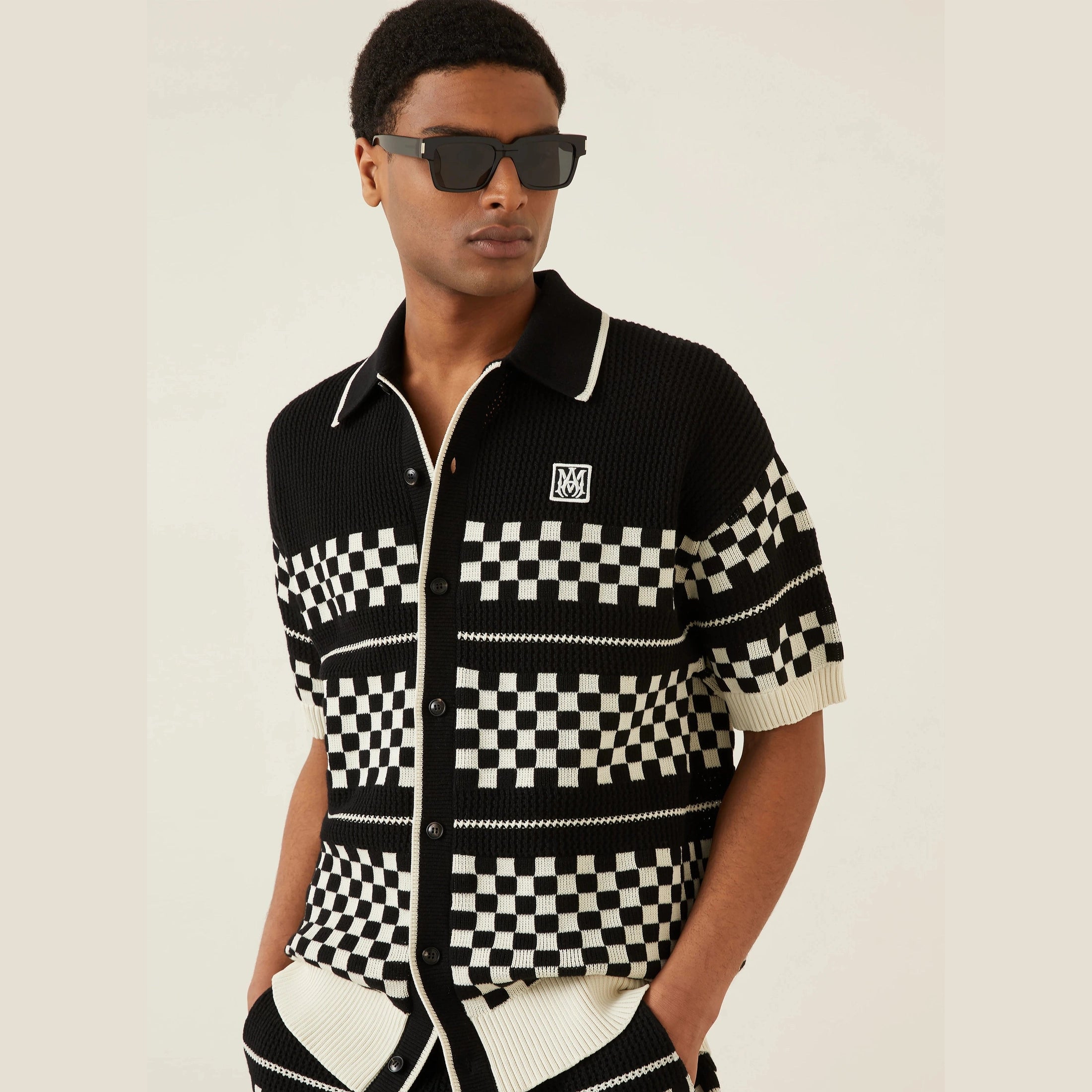 Ensemble Amiri - Laine - Blanc / Noir