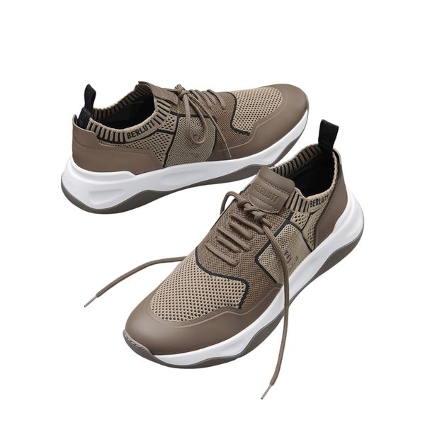 Espadrilles Berluti - Shadow - Lin et Cuir - Khaki