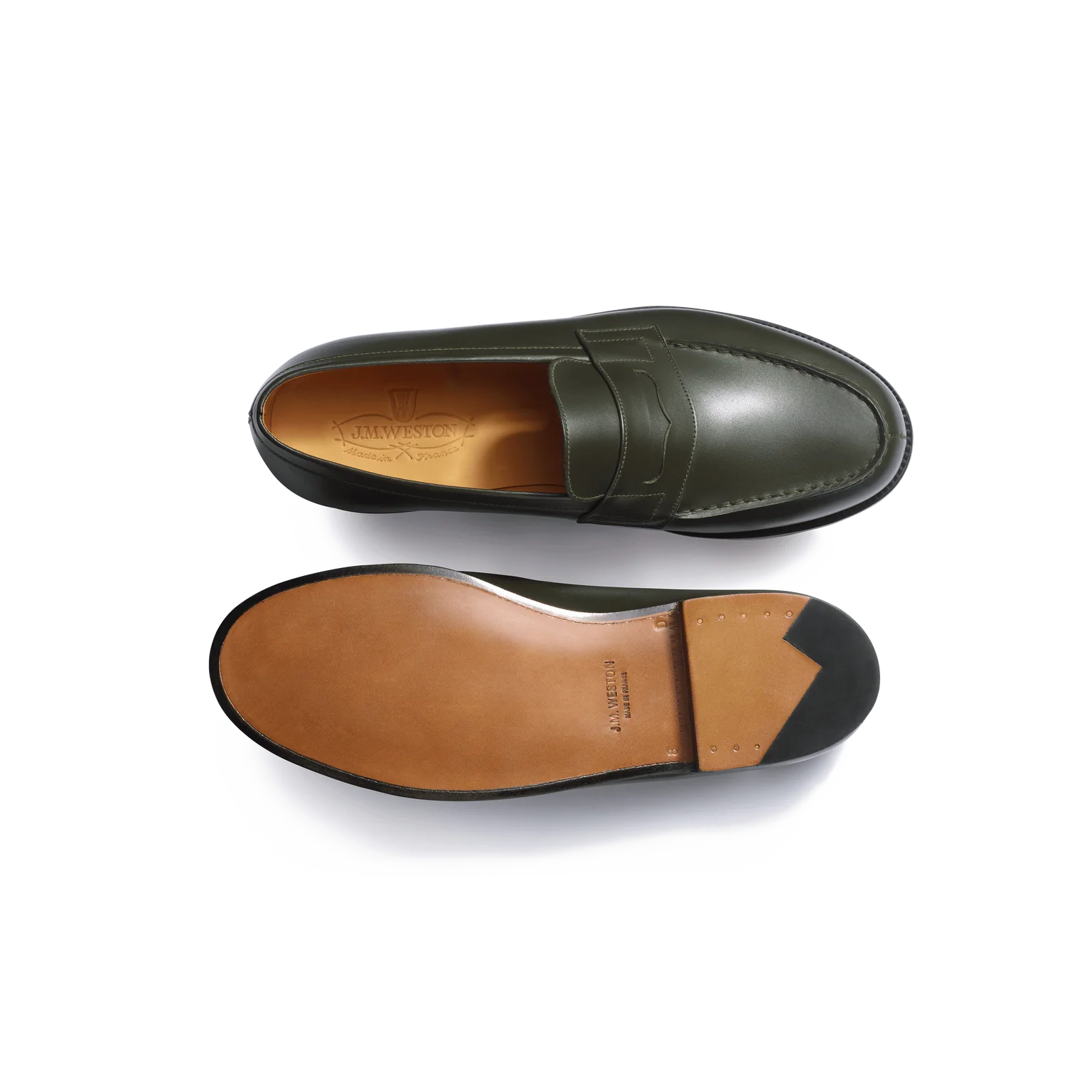 Mocassin J. M WESTON - 180 en Vert Olive