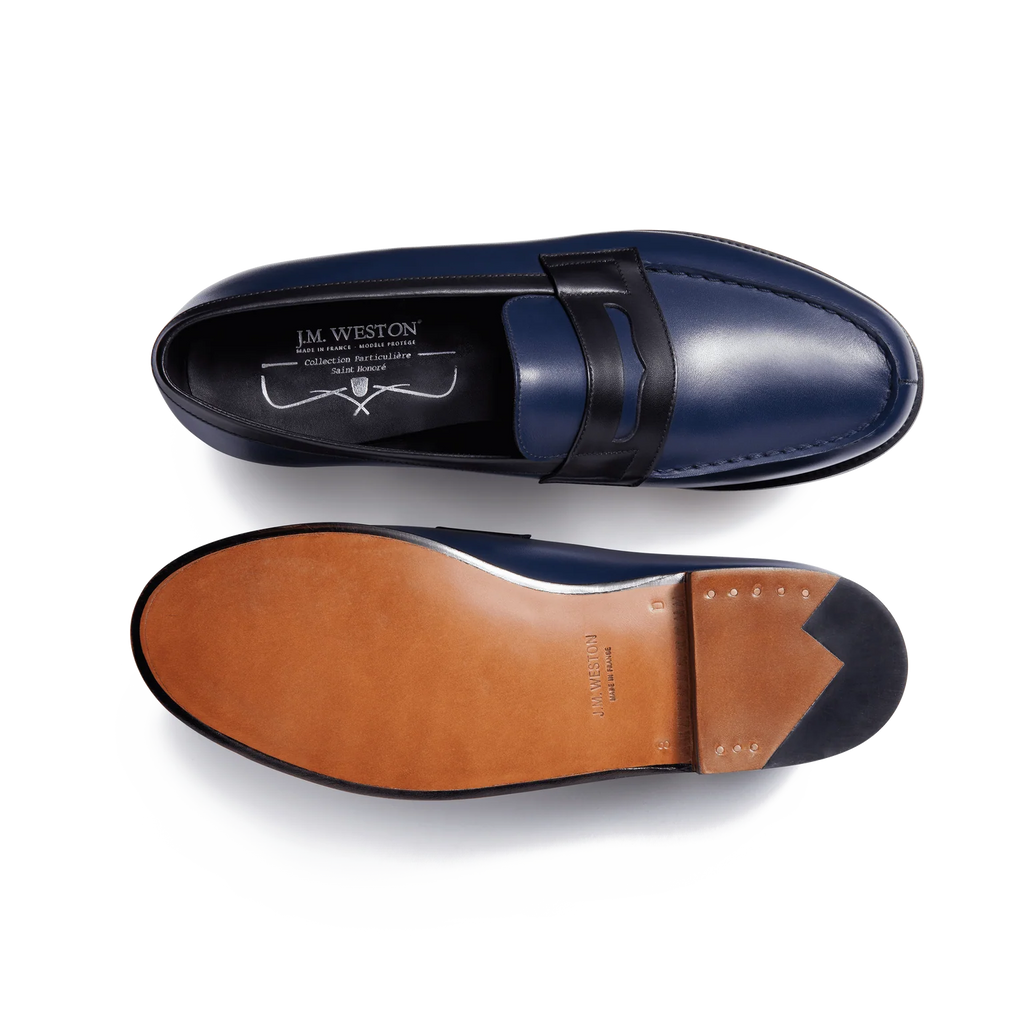 Mocassin J. M WESTON - 180 en Bleu Marine