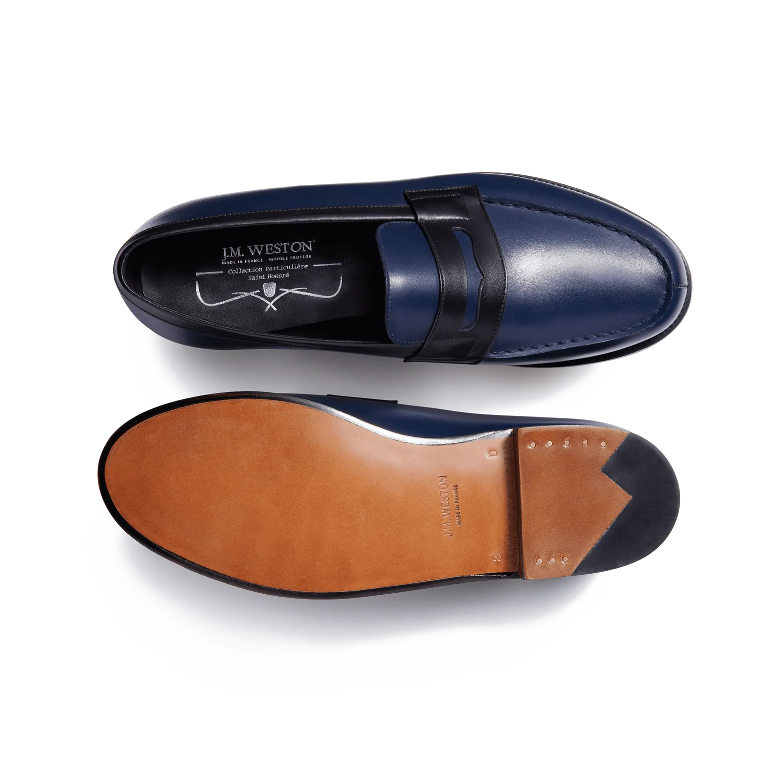 Mocassin J. M WESTON - 180 en Bleu Marine