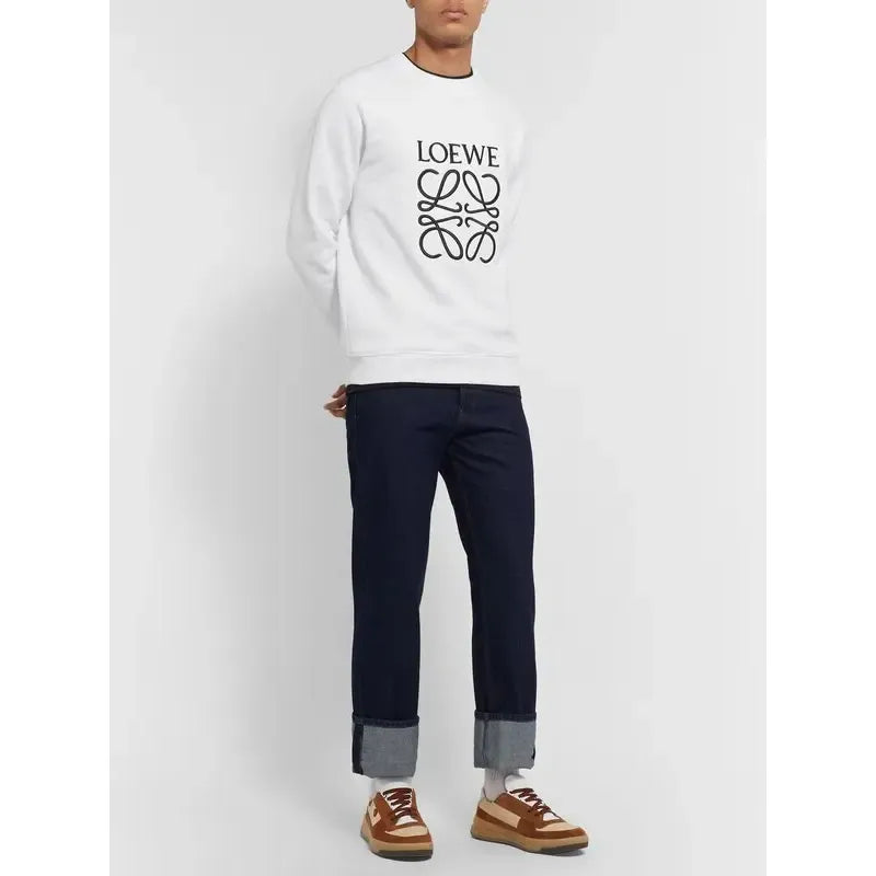 Pull Loewe - Coton - Logo Brodé - Blanc