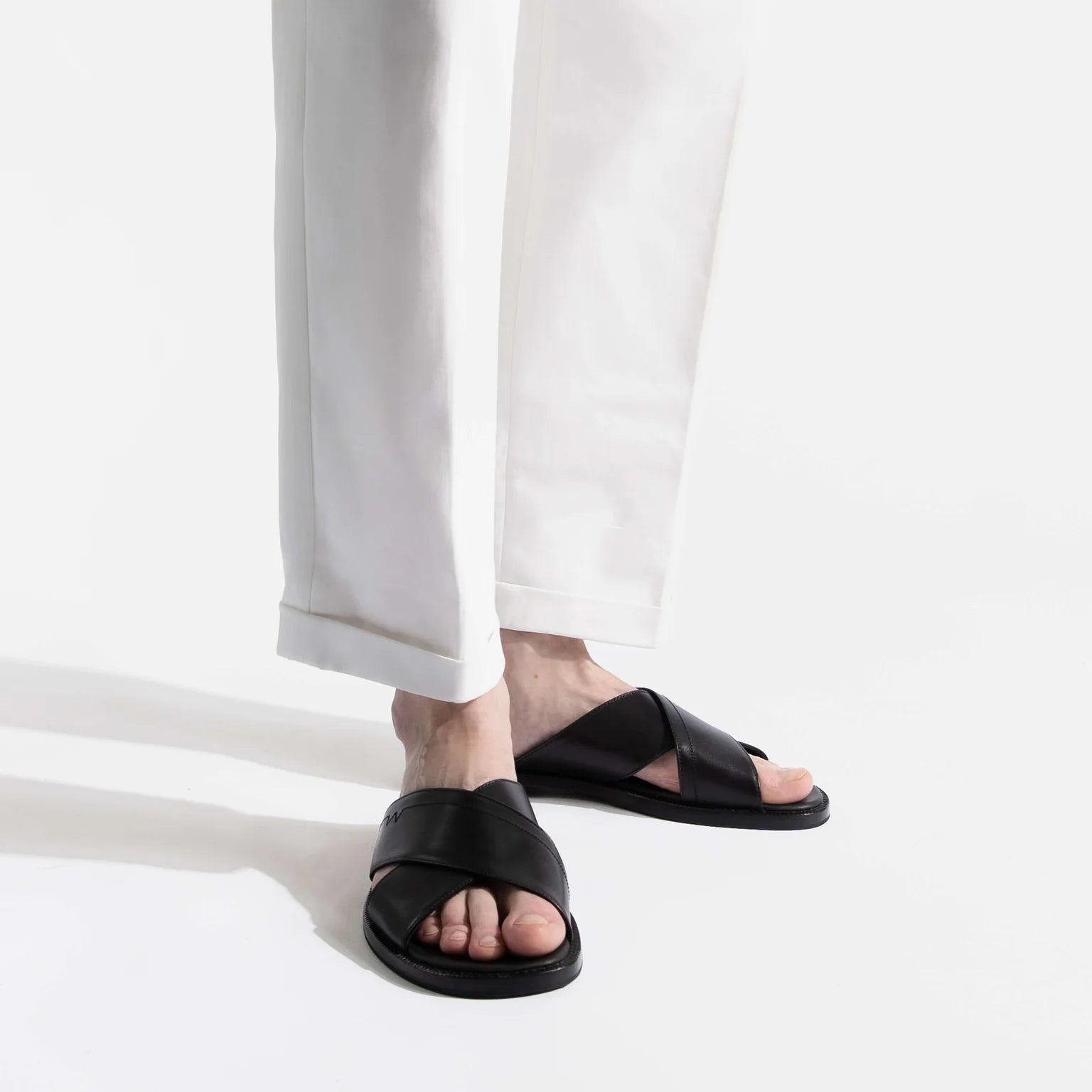 Sandales J.M WESTON - Croisée Double V - Noir