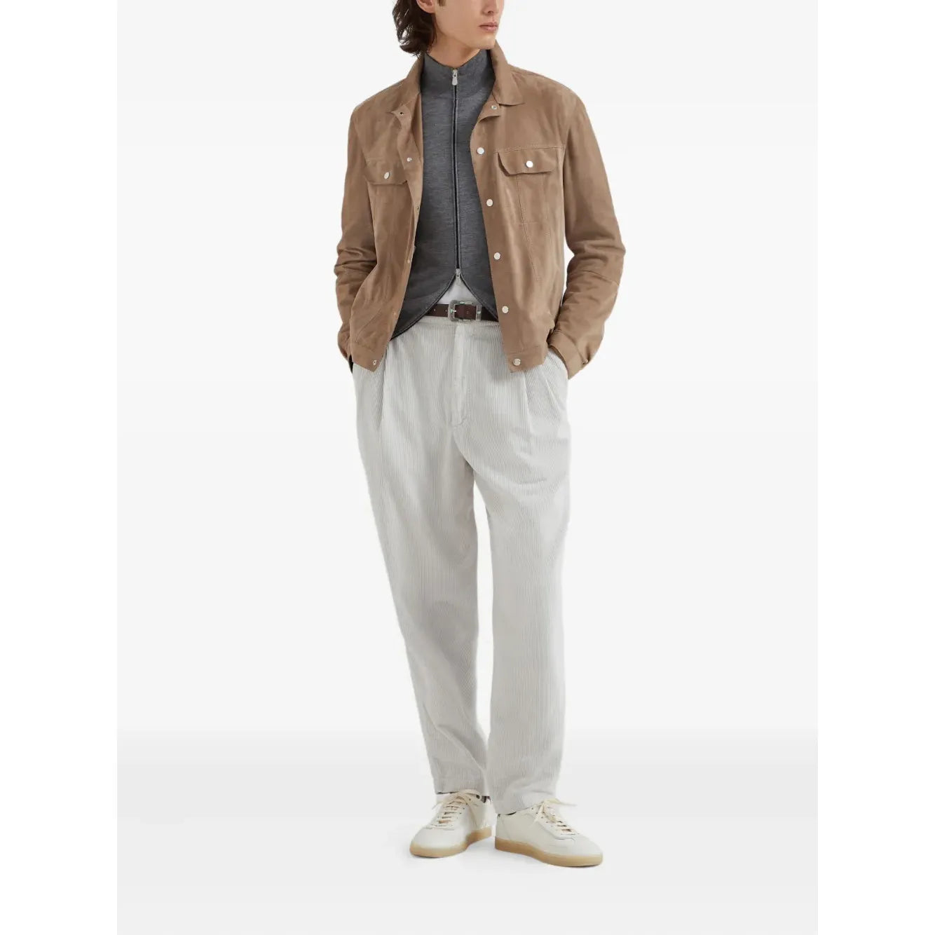 Cardigan Brunello Cucinelli - Cachemire & Soie - Gris