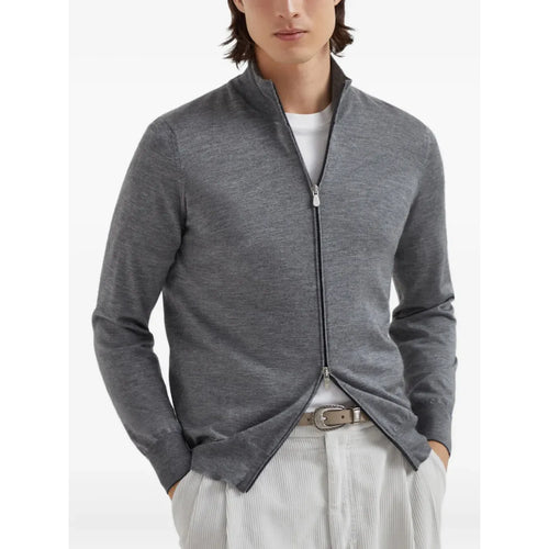 Cardigan Brunello Cucinelli - Cachemire & Soie - Gris