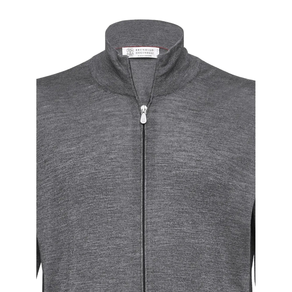 Cardigan Brunello Cucinelli - Cachemire & Soie - Gris