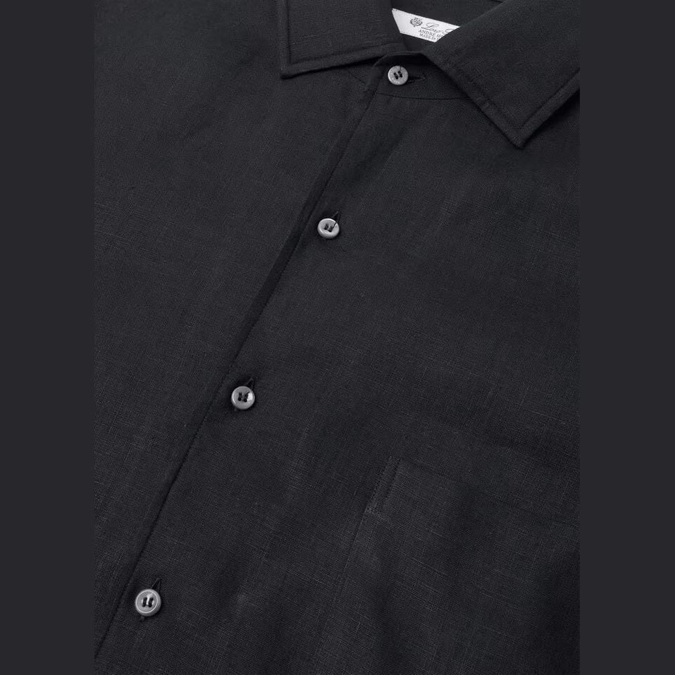 Chemise Loro Piana - André - Lin - Bleu Marine