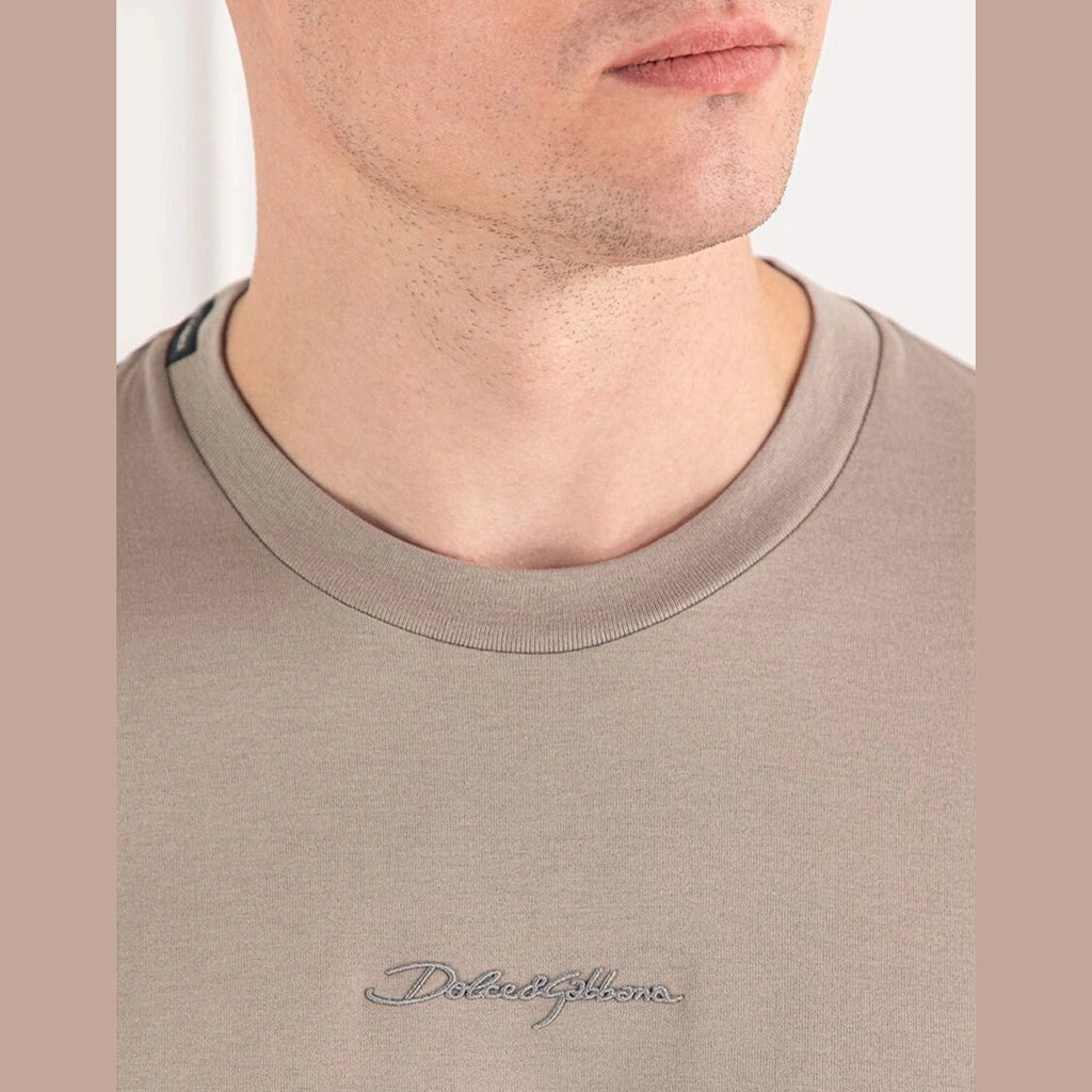 T-Shirt Dolce & Gabbana - Coton à logo - Beige