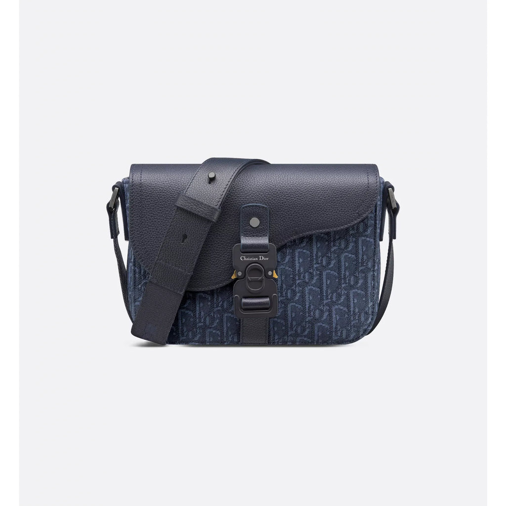 Sacoche Dior - Messenger à rabat Saddle - Bleu Marine