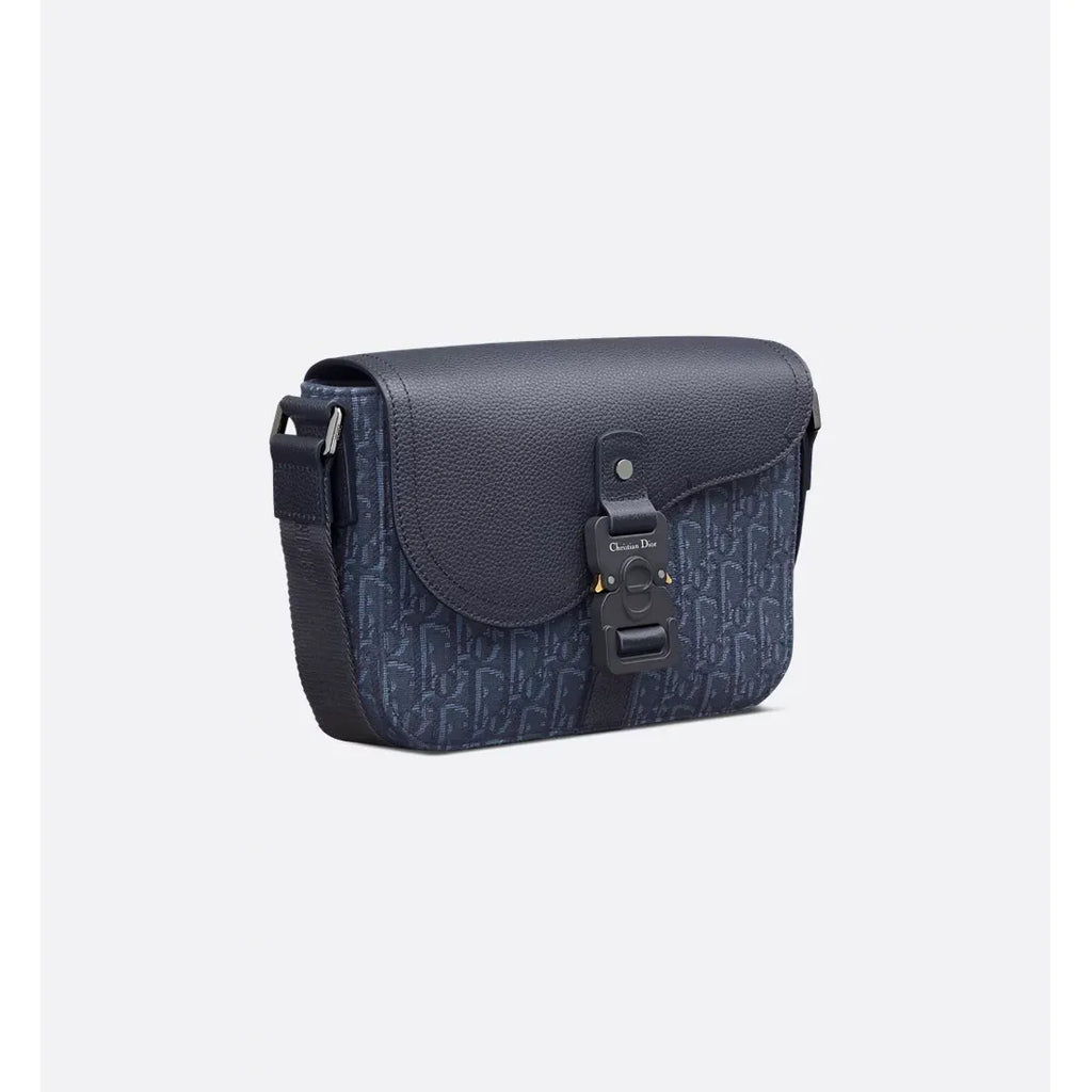 Sacoche Dior - Messenger à rabat Saddle - Bleu Marine