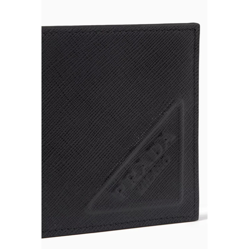 Portefeuille Prada - Cuir - Logo en relief - Noir