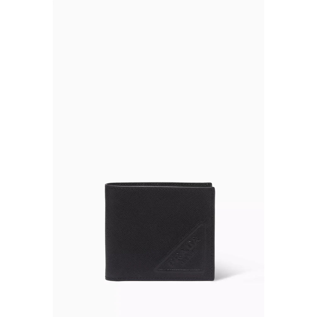 Portefeuille Prada - Cuir - Logo en relief - Noir