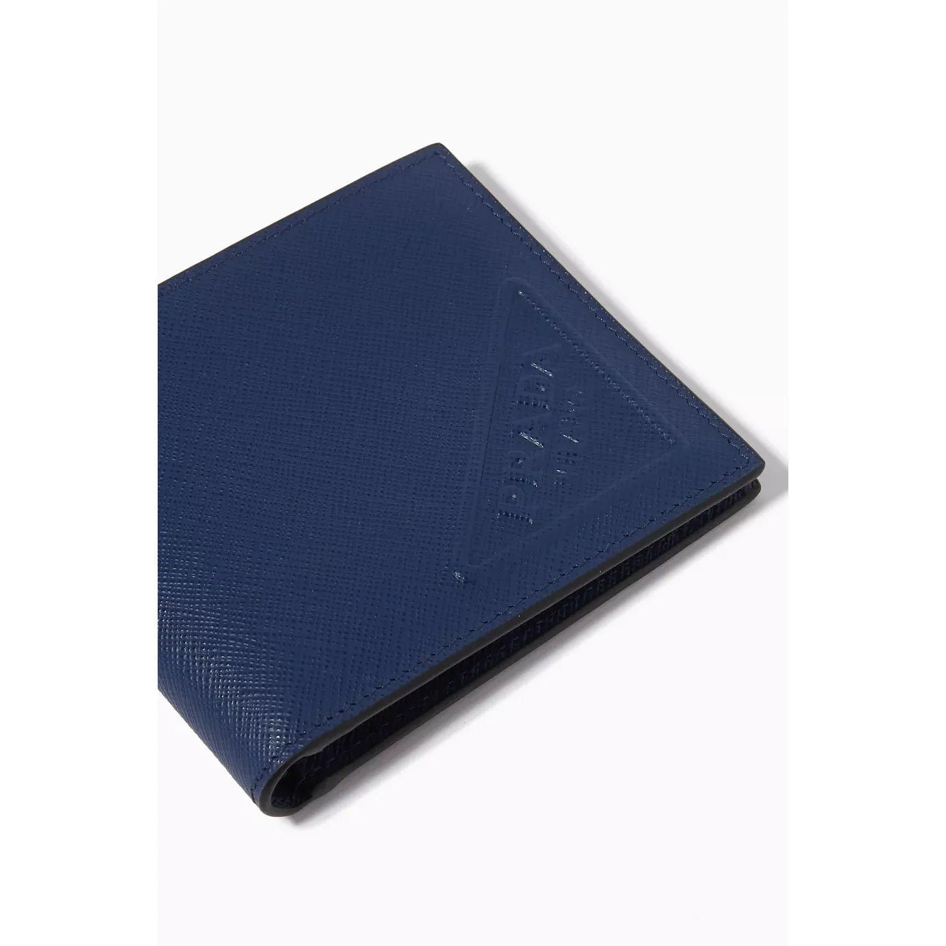 Portefeuille Prada - Cuir - Logo en relief - Bleu
