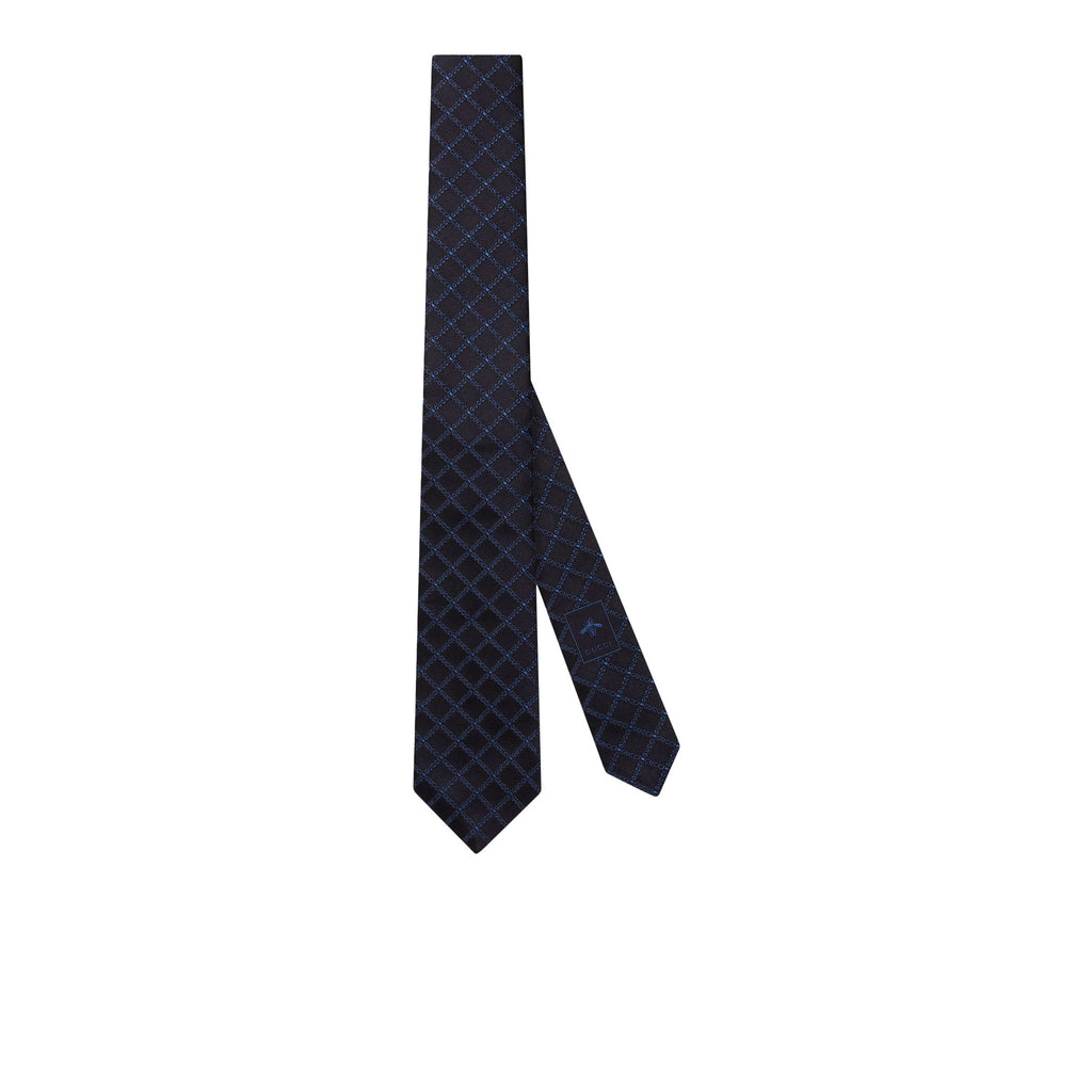 Cravate Gucci - en jacquard de soie à logo Gucci - Bleu Marine