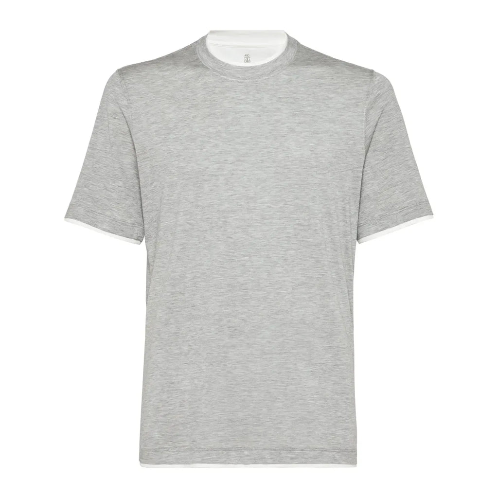 T-Shirt Brunello Cucinelli - Coton - Gris