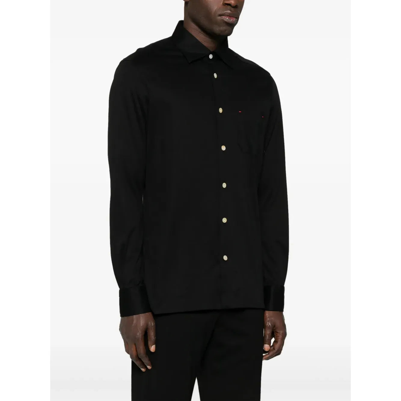 Chemise Kiton - À Boutonnière sur le devant - Noir