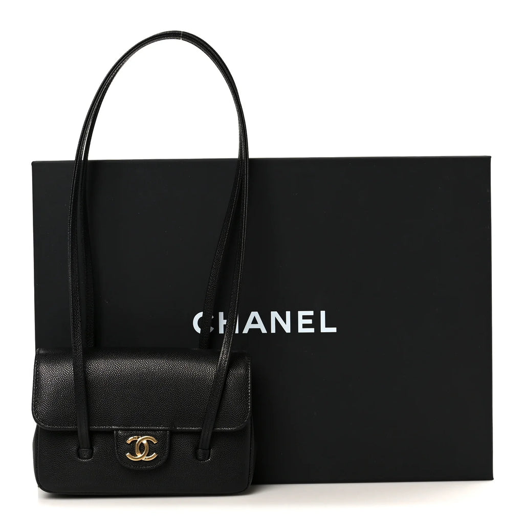 Sac Chanel - Shiny Caviar Preppy Coco - Mini - Noir