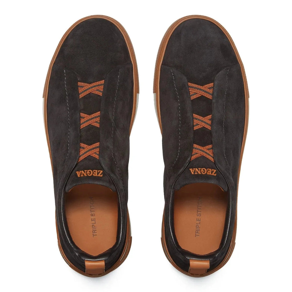 Espadrilles Zegna - Triple Stitch™ SECONDSKIN - Laine - Noir/Marron