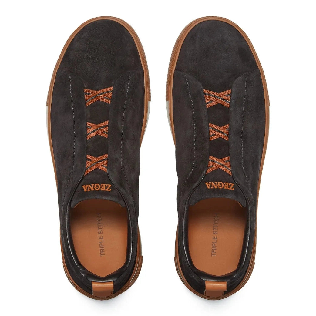 Espadrilles Zegna - Triple Stitch™ SECONDSKIN - Laine - Noir/Marron