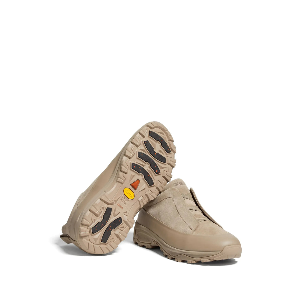 Espadrilles Zegna - Triple Stitch™ - Monte en Cuir et Veau Velours - Beige