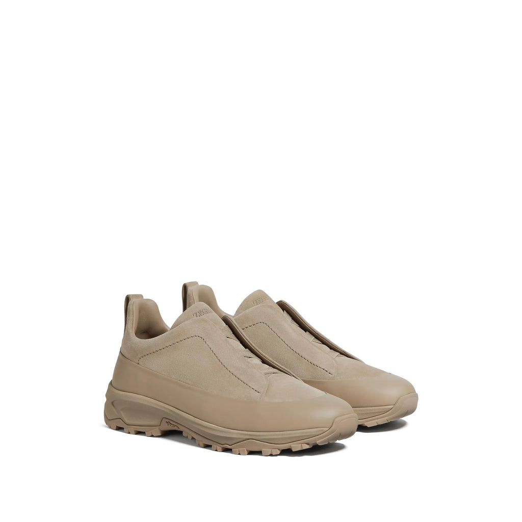 Espadrilles Zegna - Triple Stitch™ - Monte en Cuir et Veau Velours - Beige