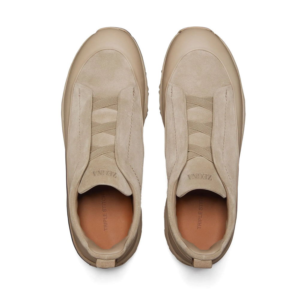 Espadrilles Zegna - Triple Stitch™ - Monte en Cuir et Veau Velours - Beige