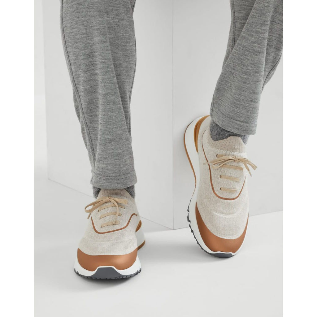 Espadrilles Brunello Cucinelli - En maille de coton technique - Écru