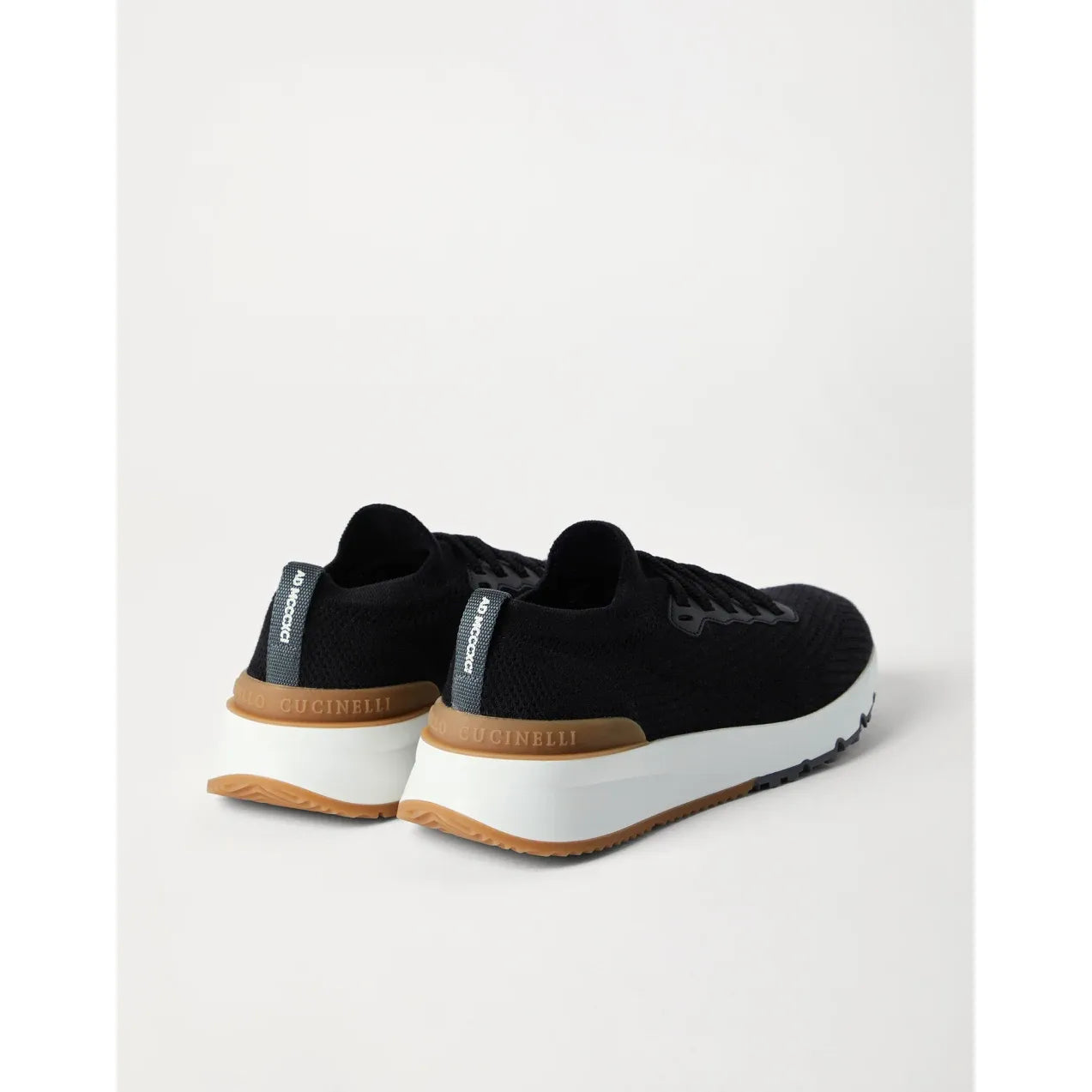 Espadrilles Brunello Cucinelli - Leather-Trimmed Stretch-Knit - Noir