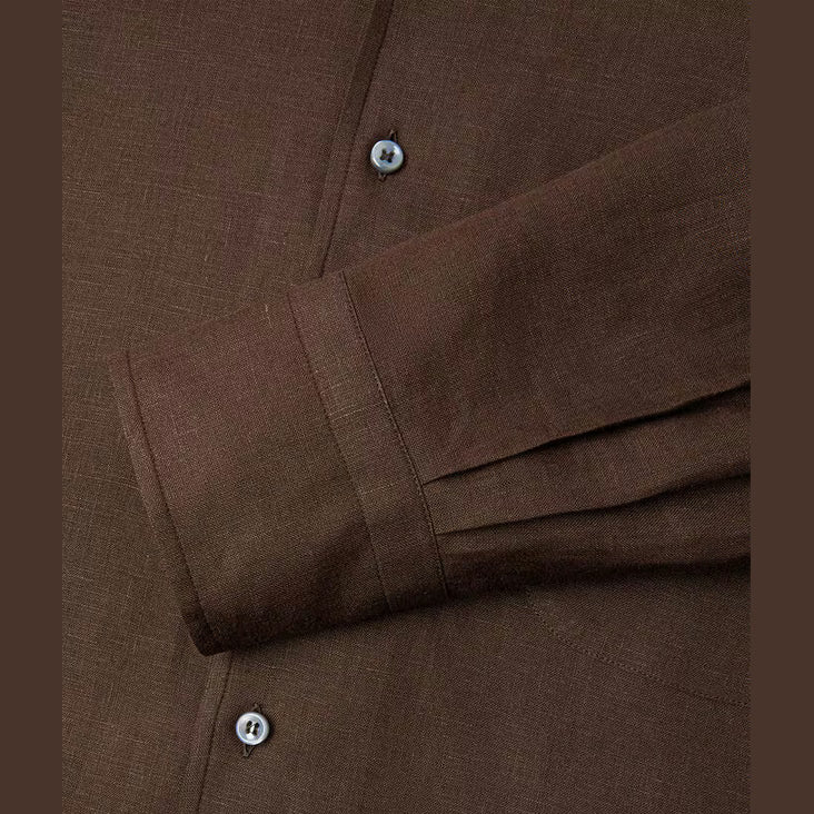 Chemise Loro Piana - André - Lin - Marron