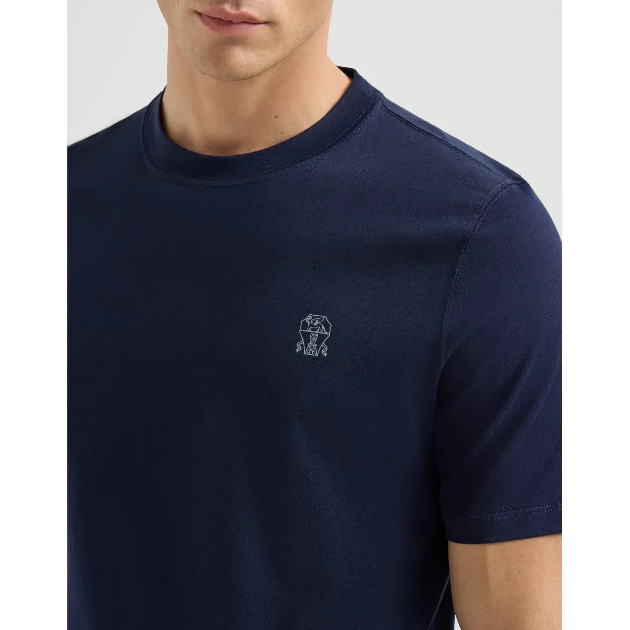 T-Shirt Brunello Cucinelli - Coton - Bleu Marine