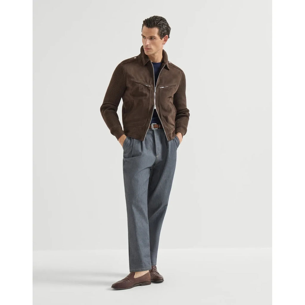 T-Shirt Brunello Cucinelli - Coton - Bleu Marine