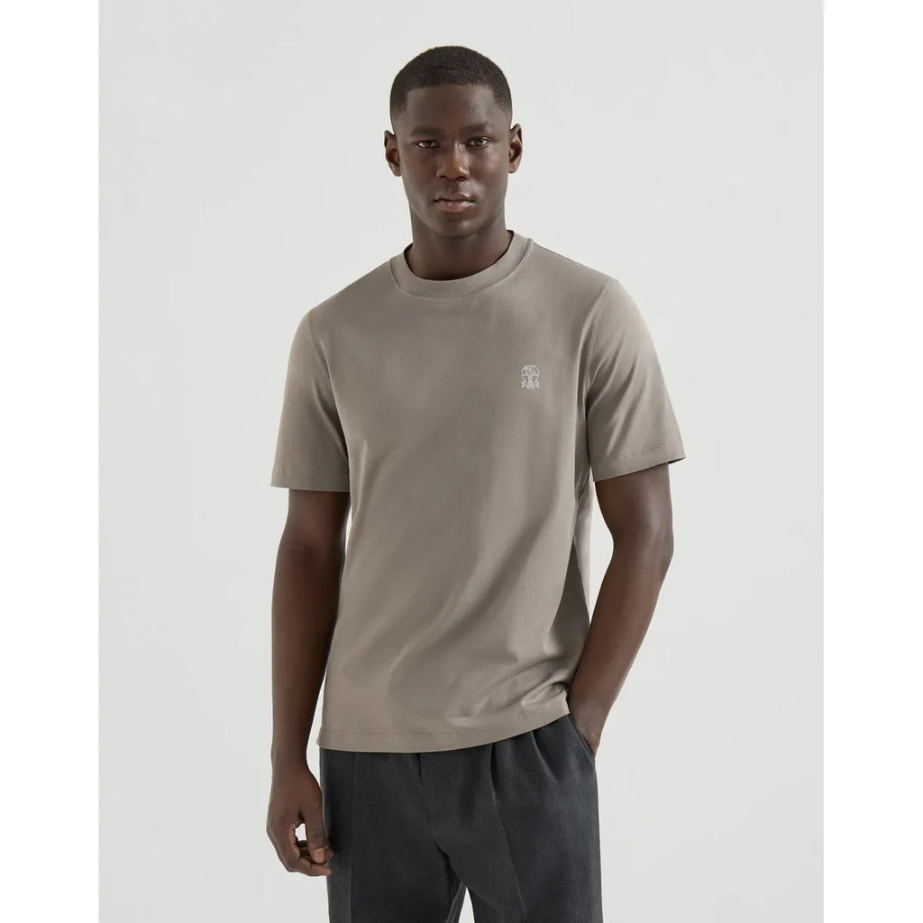 T-Shirt Brunello Cucinelli - Coton - Khaki