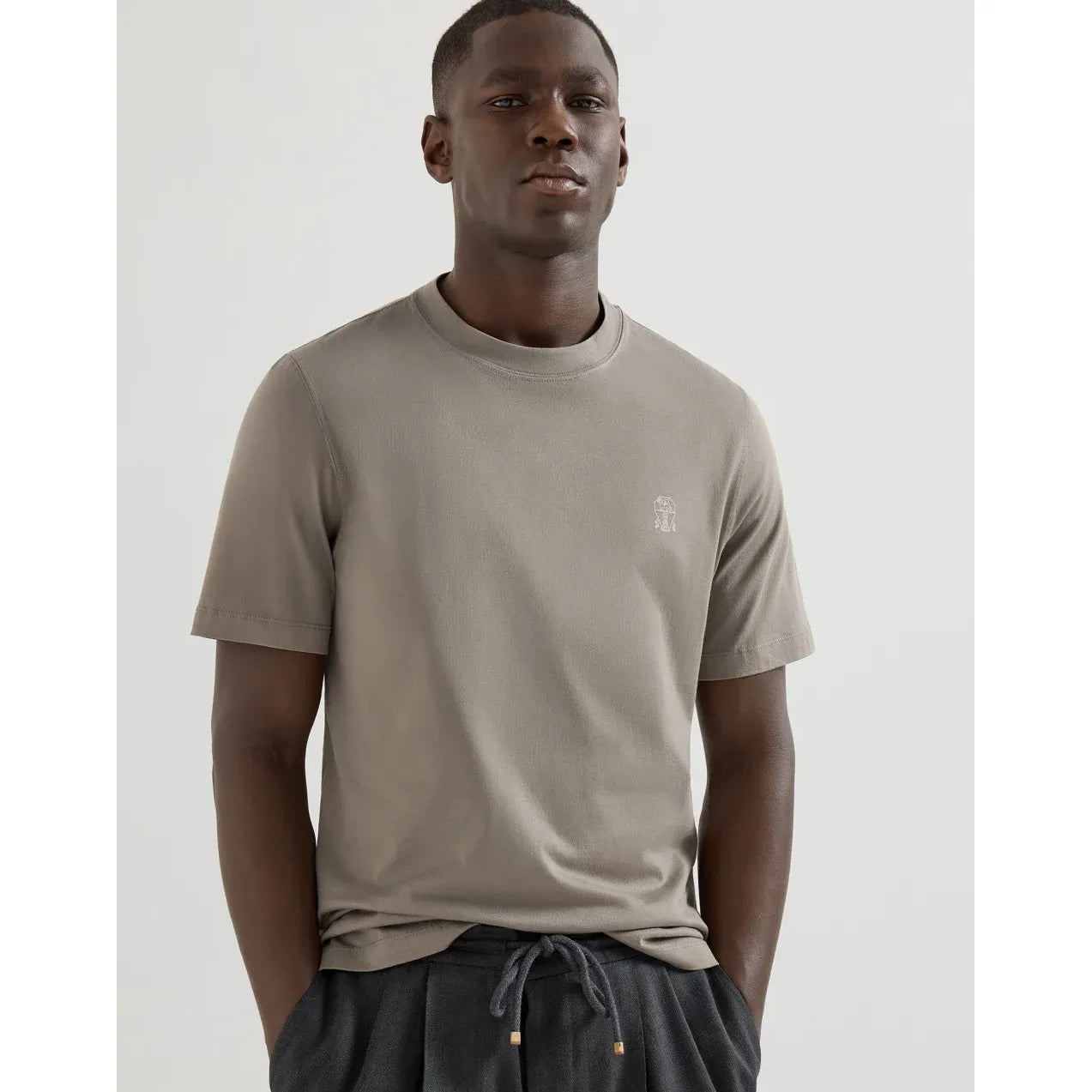 T-Shirt Brunello Cucinelli - Coton - Khaki