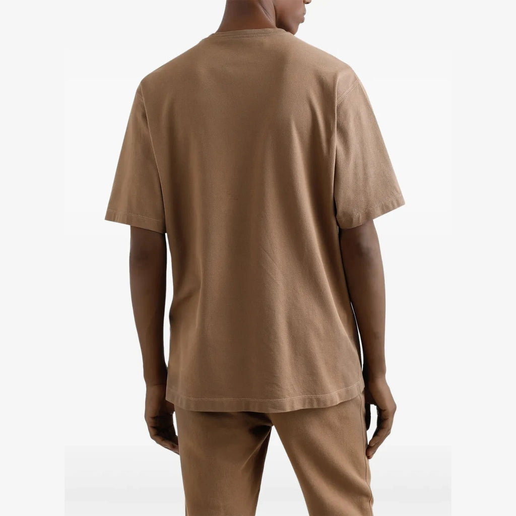 T-shirt Dolce & Gabbana - Coton avec plaquette à logo - Marron café