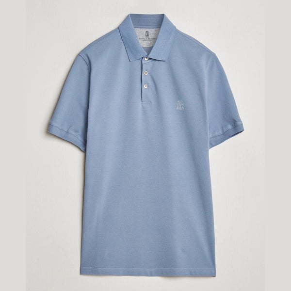 Polo Brunello Cucinelli - Coton - Bleu Ciel