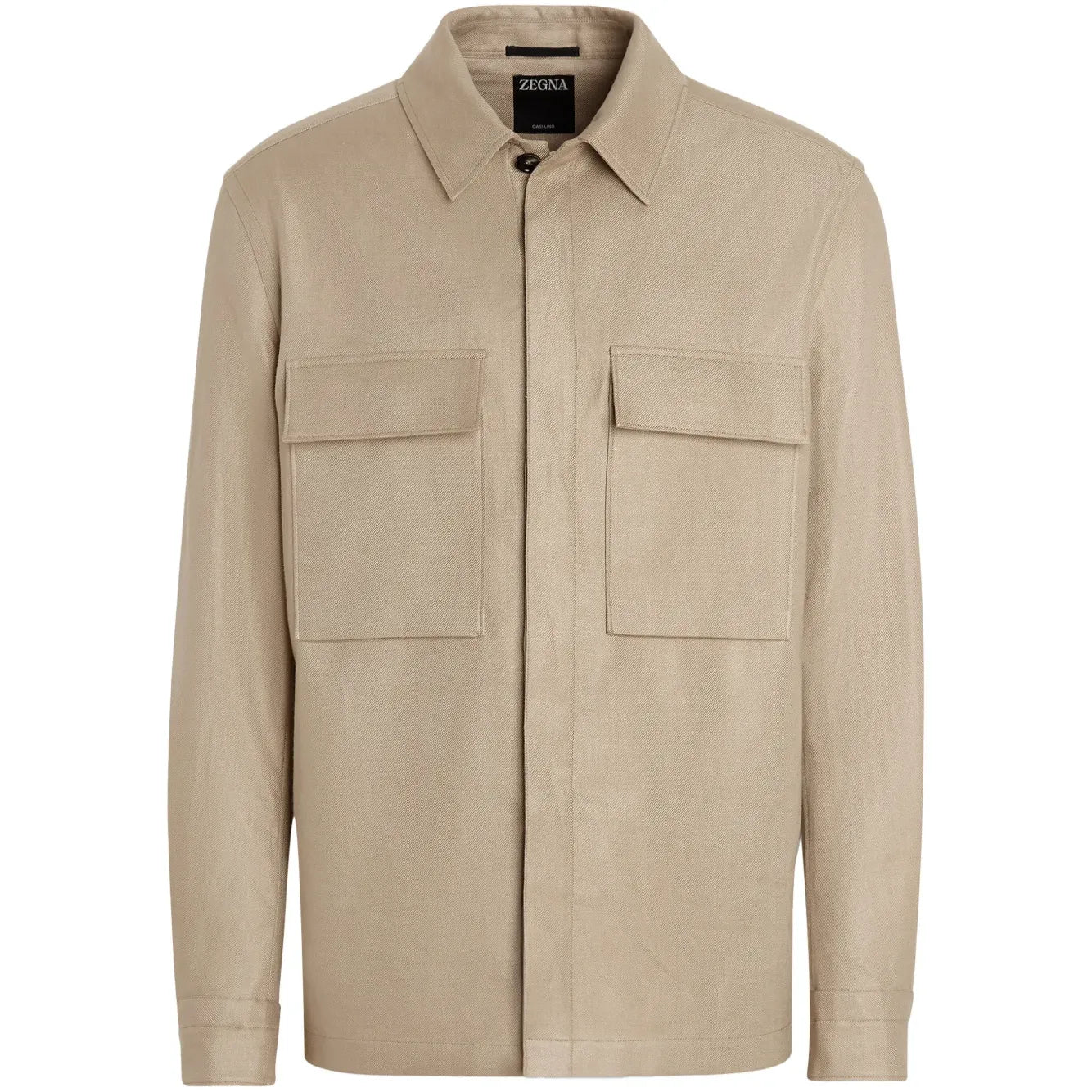 Chemise Zegna en lin à manches longues - Beige