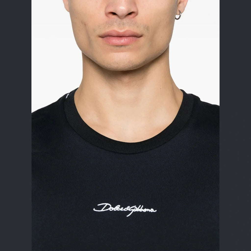 T-Shirt Dolce & Gabbana - Coton à logo - Bleu Marine