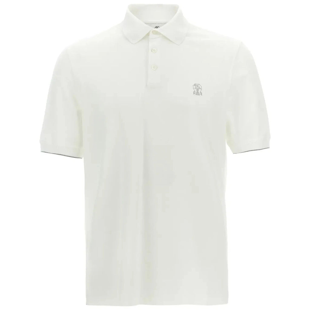 Polo Brunello Cucinell - Coton - Blanc