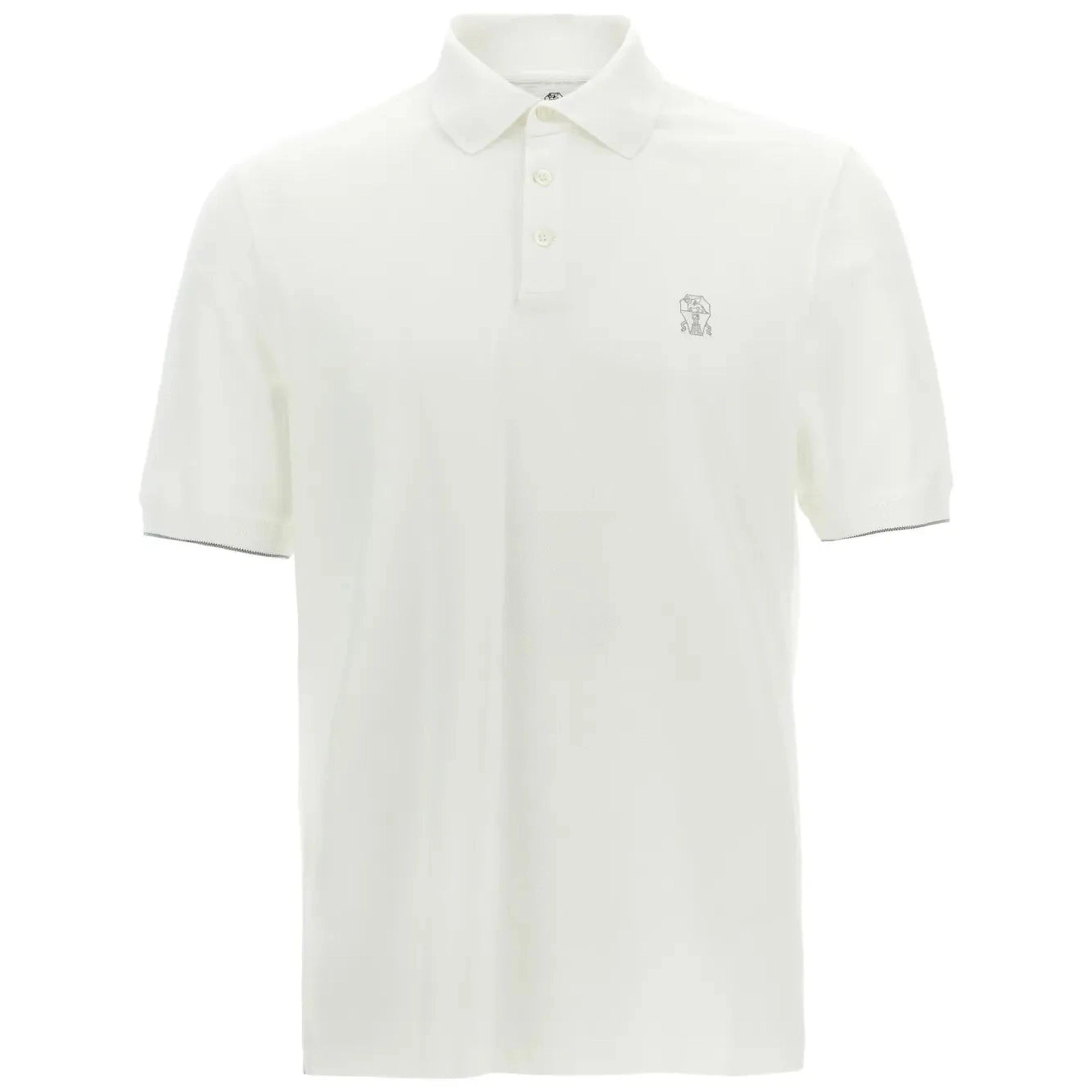 Polo Brunello Cucinell - Coton - Blanc