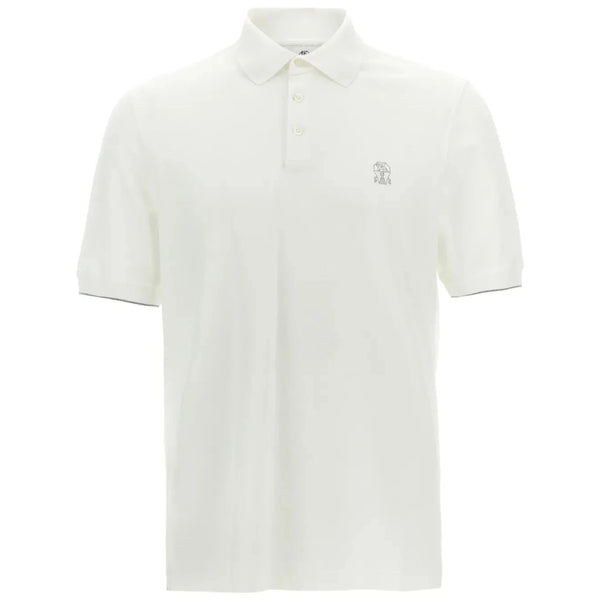 Polo Brunello Cucinell - Coton - Blanc