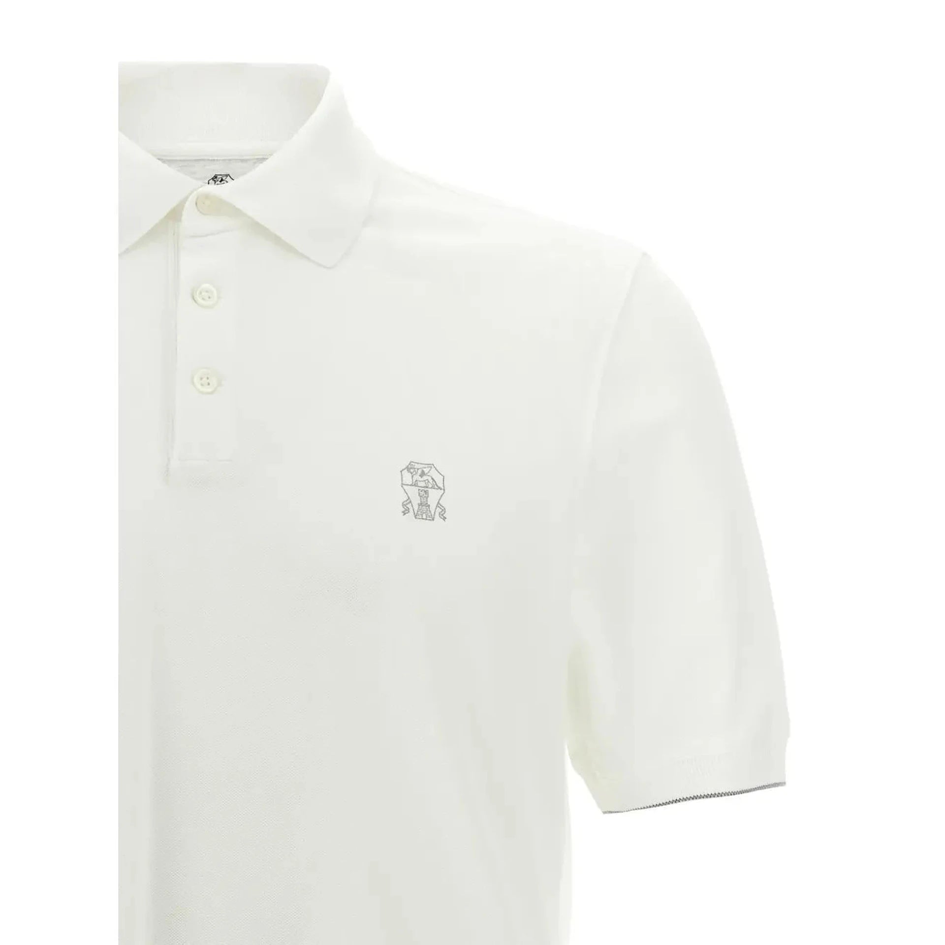 Polo Brunello Cucinell - Coton - Blanc