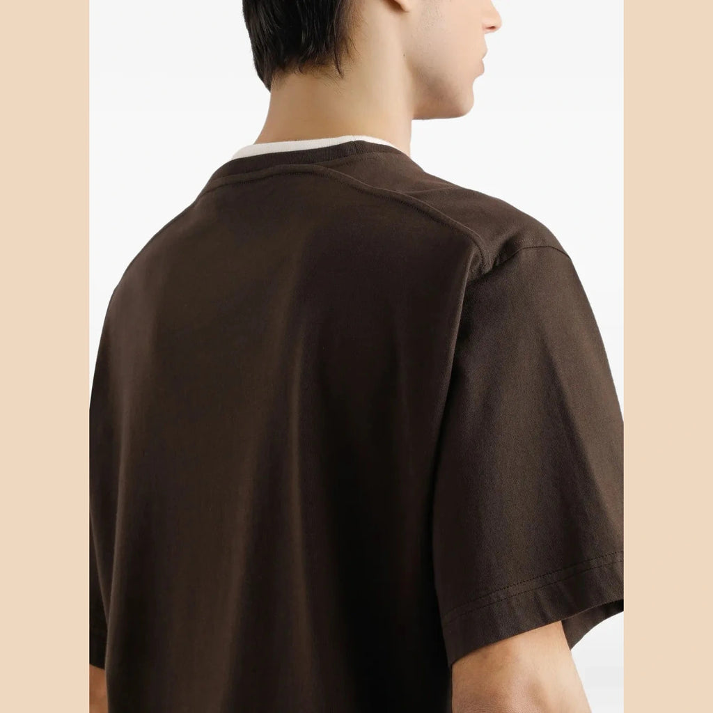 T-Shirt Dolce & Gabbana - Logo Brodé - Marron