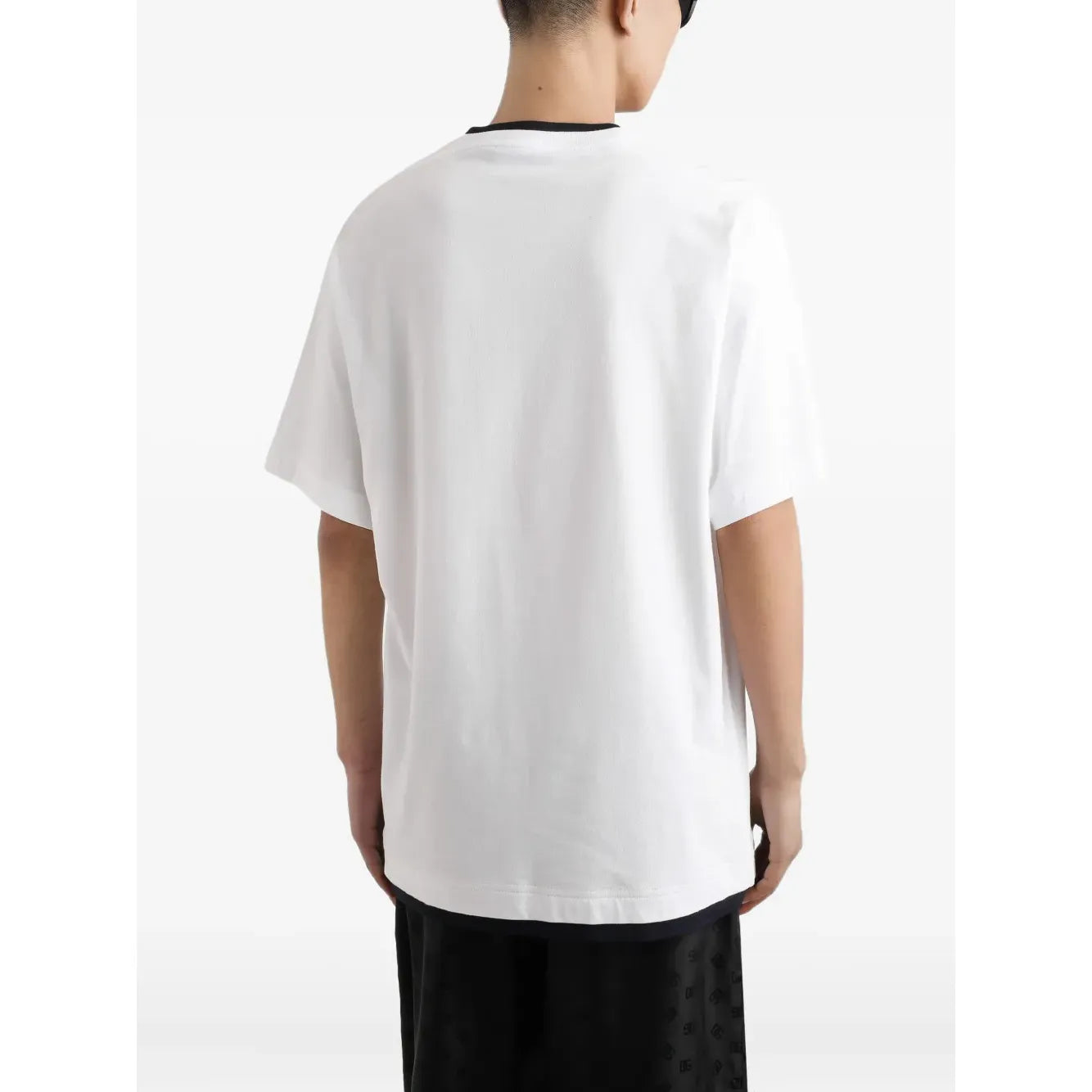 T-Shirt Dolce & Gabbana - Logo Brodé - Blanc