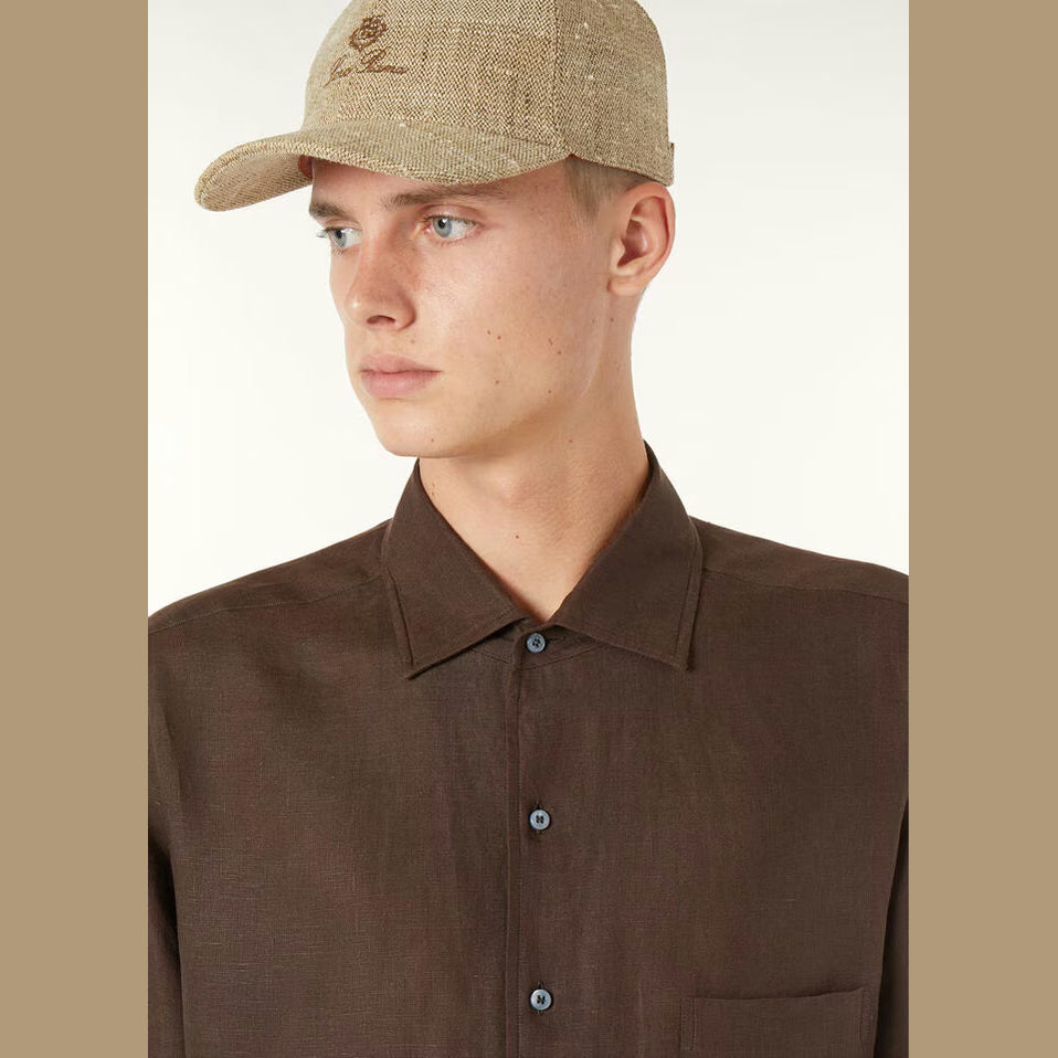 Chemise Loro Piana - André - Lin - Marron